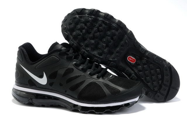 Nike Air Max 2012 Mens Black White Logo Shoes - Click Image to Close